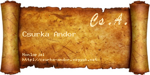 Csurka Andor névjegykártya